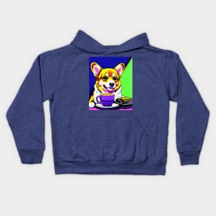 Corgi And Coffee Kids Hoodie